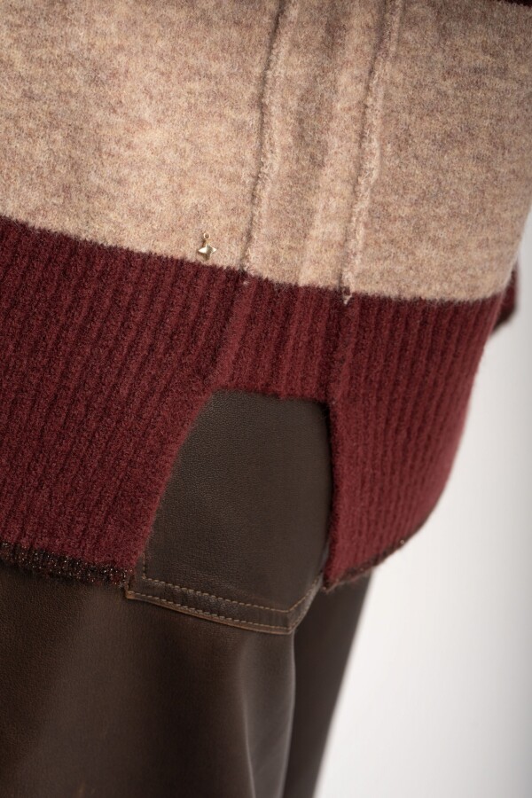 Sweater Rayado Bordeaux
