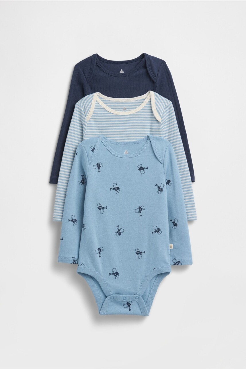 Bodies Pack X3 Bebé Blue Stone