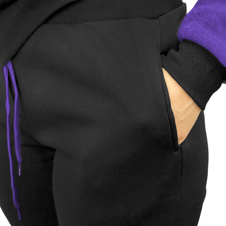 Conjunto Deportivo Expert Pantalón Campera Para Dama Negro-violeta