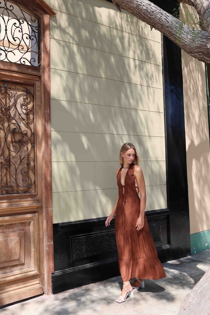 VESTIDO FLORENCIA MARRON