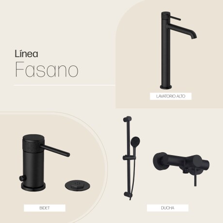 JUEGO DE GRIFERIA INCLUYE LAVATORIO ALTO,BIDET Y DUCHA EXT NEGRO