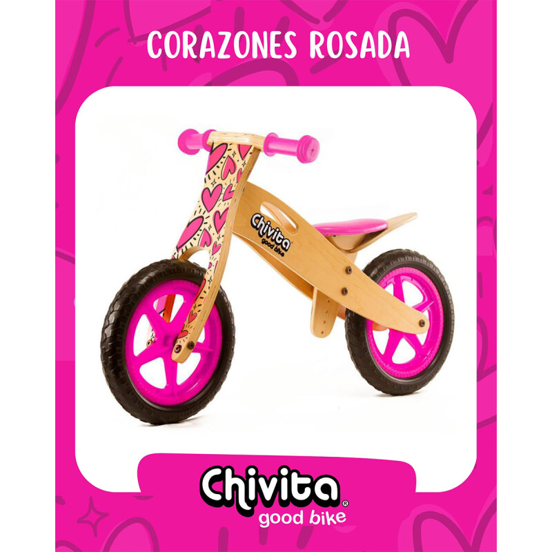 Chivita Bicicleta de equilibrio Corazones Rosa