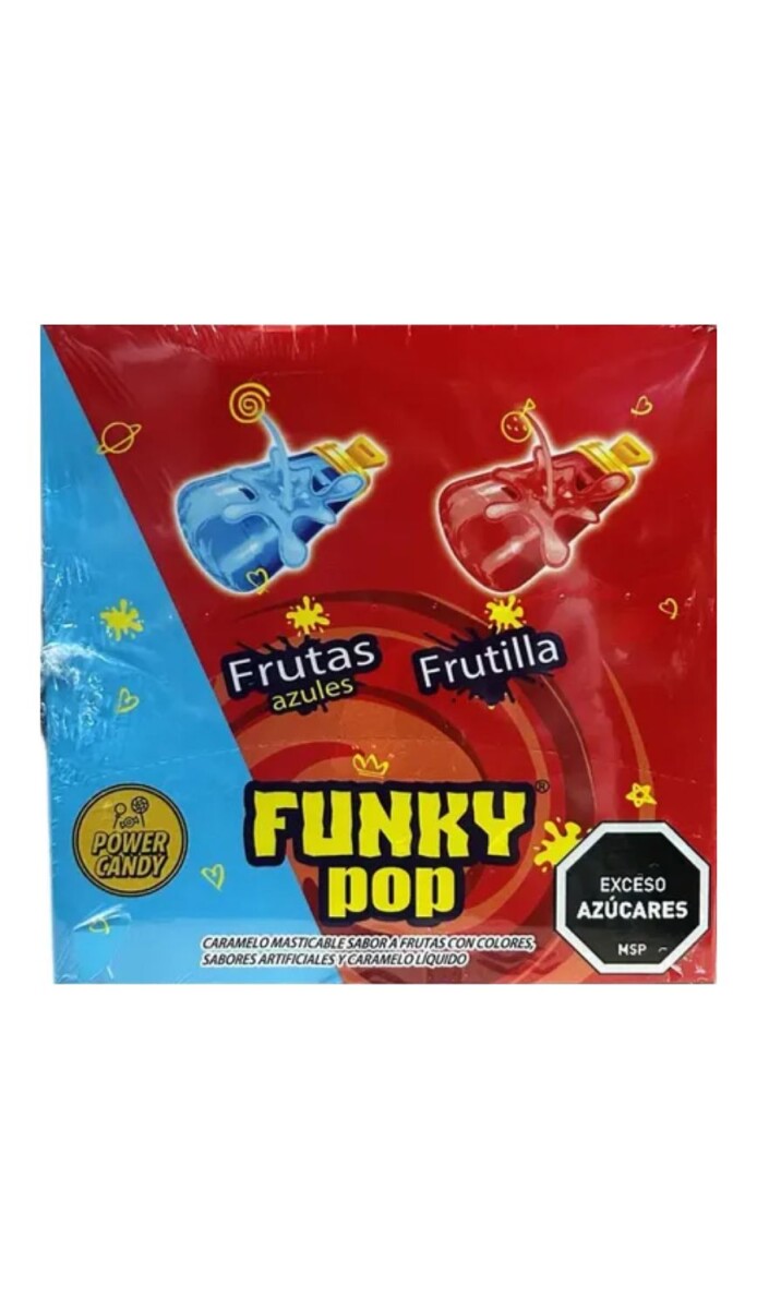CARAMELO MASTICABLE FUNKY POP DISPLAY X 12 UNID 240GRS 