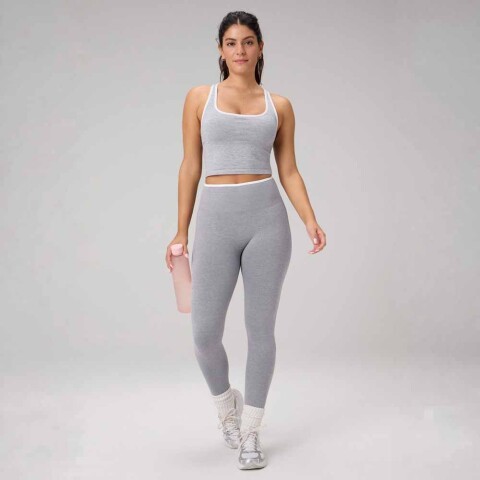Top Seamless Built-In Bra Mujer Classic Grey Heather/classic White