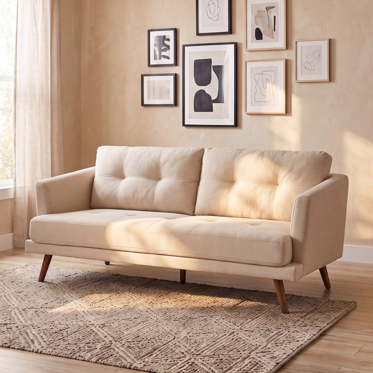 Sillón Sofá Triunfo 3 Cuerpos - Beige 