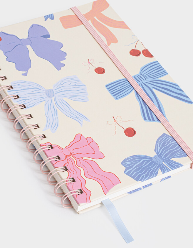 Anotadores Cuadernos y Memos Estampados Cuaderno A5 Estampado Moños Y Cherries - Combinacion Multicolor
