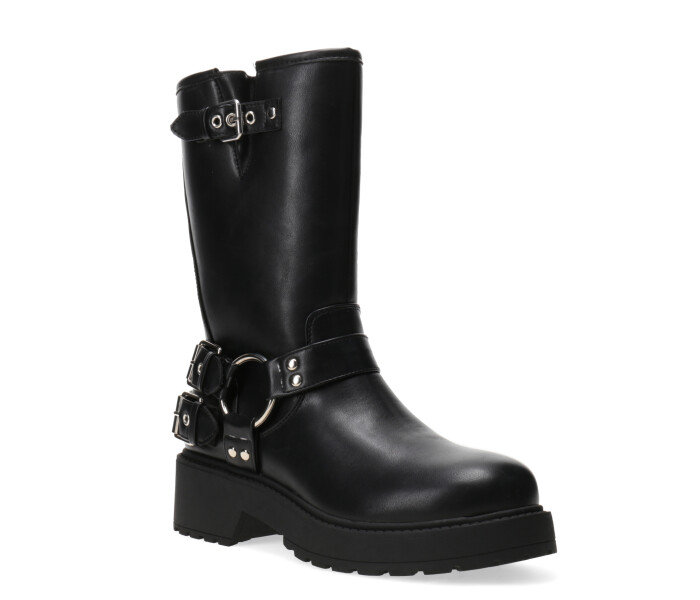 Bota SEKONG con tiras y tachas Black