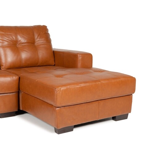 Rinconera Fargo - Cuero Básico - Chaise Derecho 457 (Brandy)
