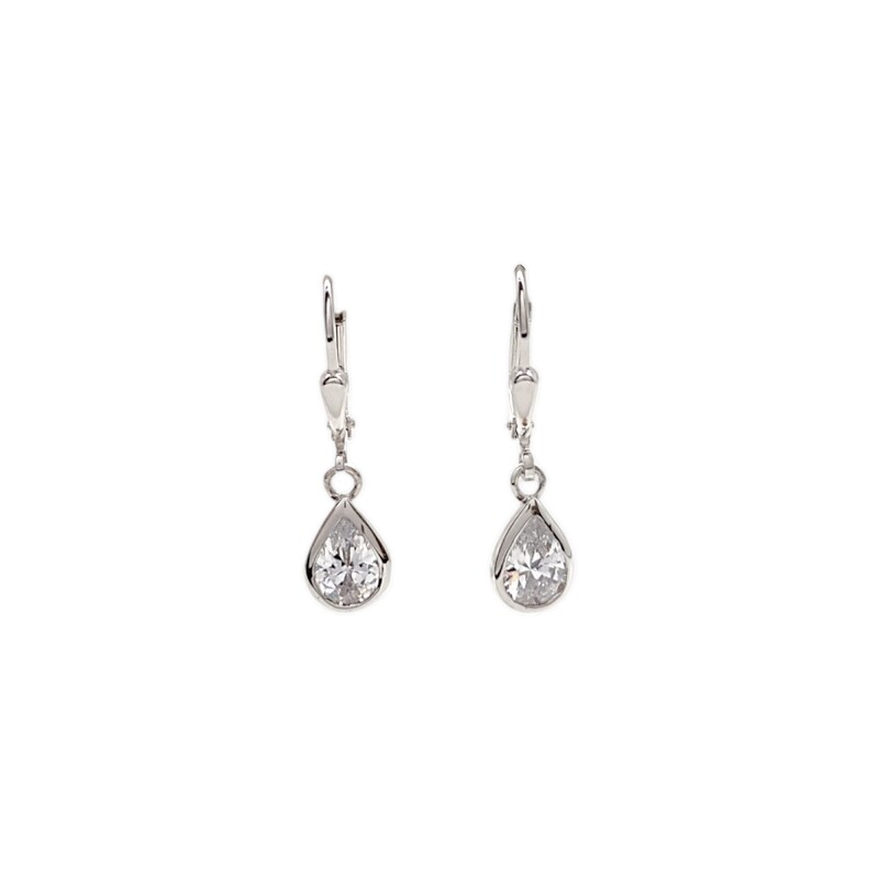 Caravanas colgante Lágrima-Plata 925-Piedra Zirconia-CA3138 Conpiedra