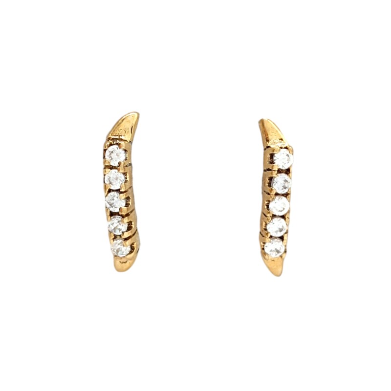 Caravanas Fila de oro- Oro bajo -Zirconia blanca - CA8171 conpiedra
