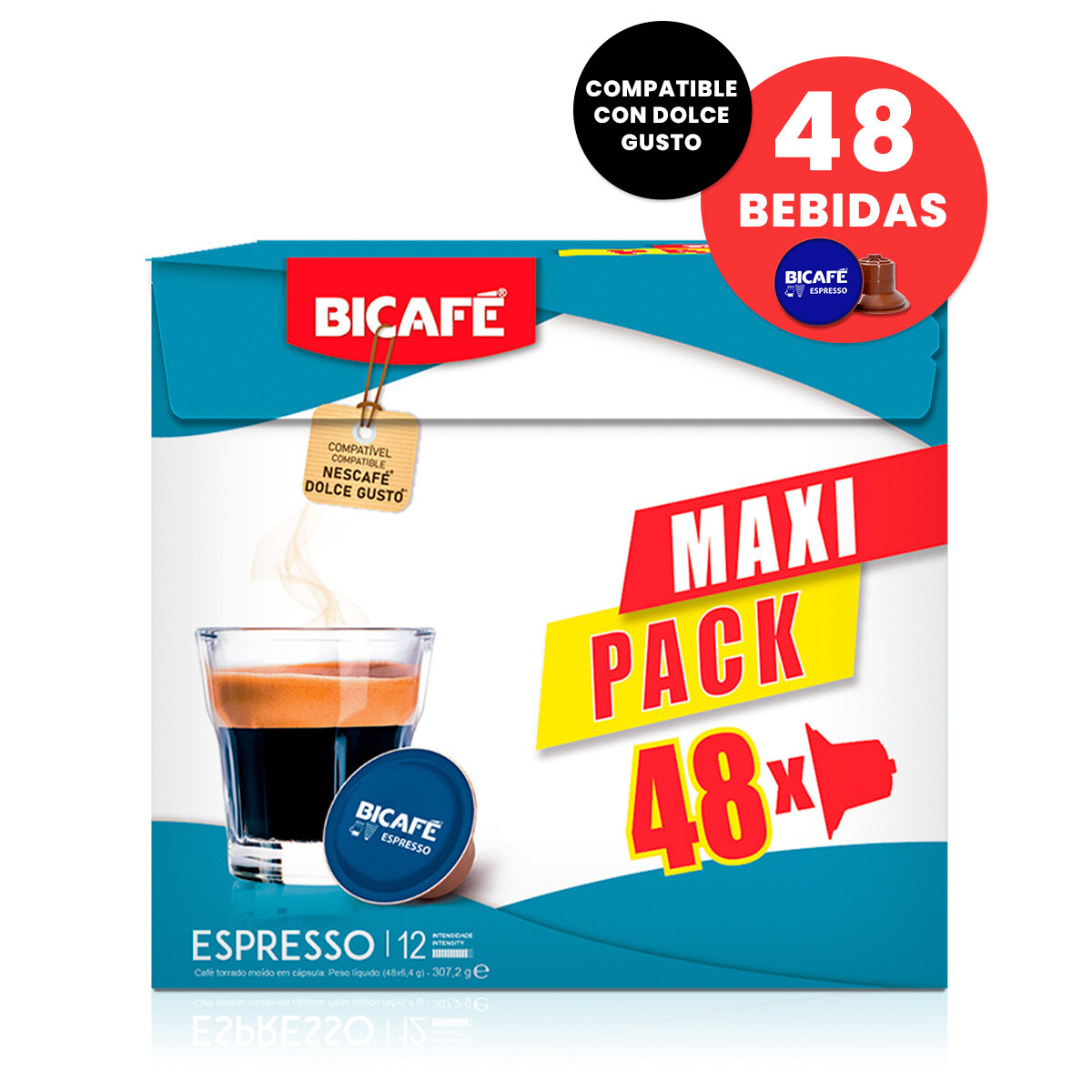 Pack X48 Cápsulas de Café Bicafé Espresso 