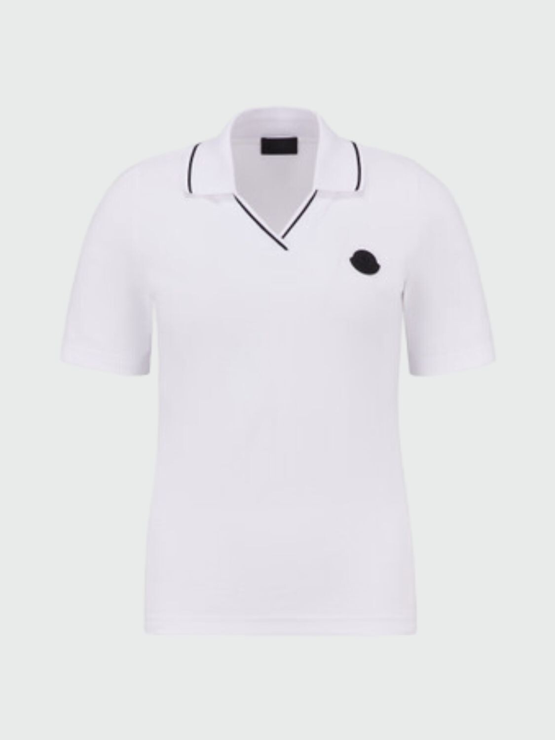 Moncler -Remera polo de algodón manga corta Negro