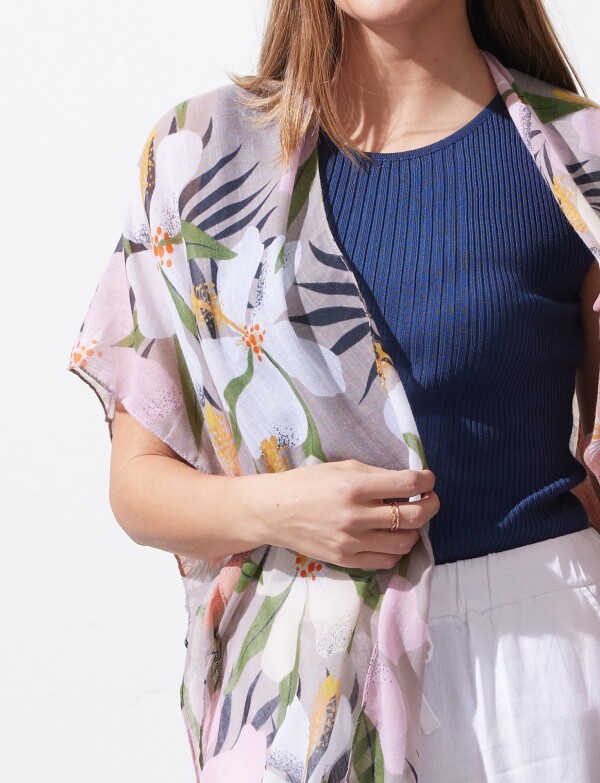 Kimono Flores TOSTADO/MULTI