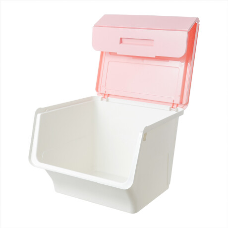Caja organizadora tapa abatible L rosa