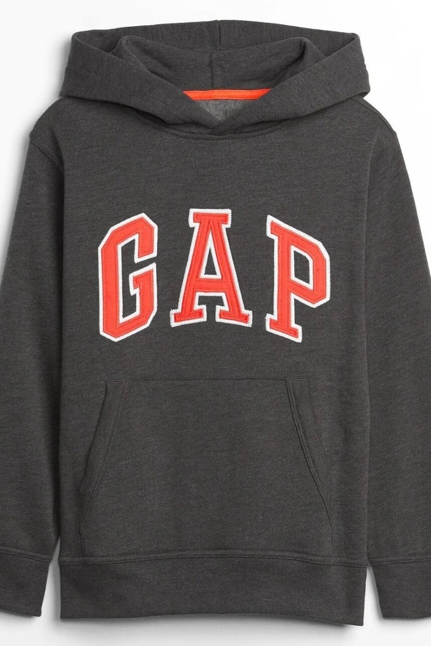 Canguro Logo Gap Con Felpa Niño Charcoal Grey