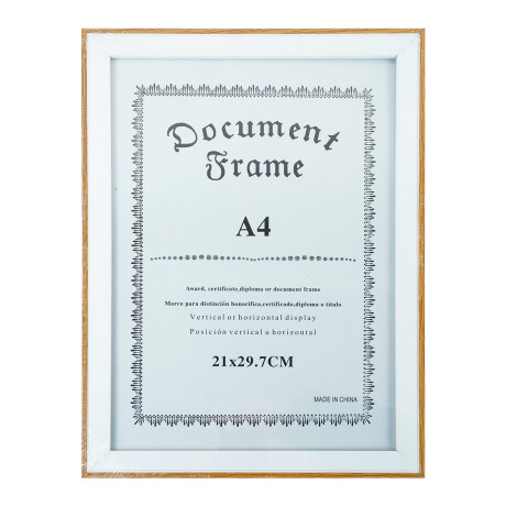 Porta certificado A4 con marco de madera Porta certificado A4 con marco de madera