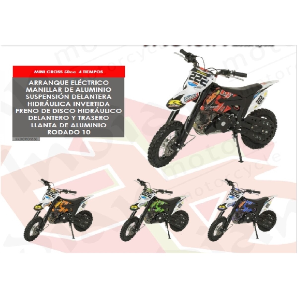 Moto Mini Moto Pro Racing 50cc Kxd706b ( 4 Tiempos ) - Rojo 