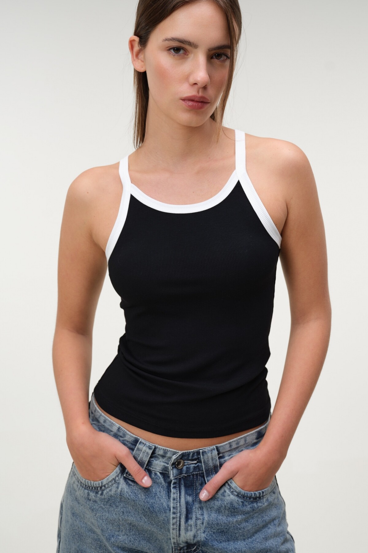 Musculosa Nadadora Rib Negro