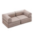Sofá Sillón Cama ComboHome Teddy Premium 3 Cuerpos Corderoy Marrón 1