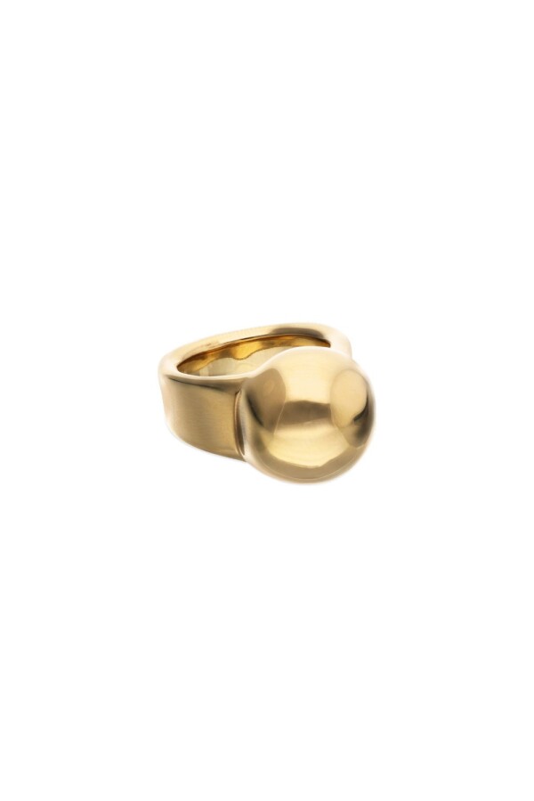 ANILLO DE ALEACIÓN DE METALES BAÑADO EN ORO 18K CON FORMA DE BOLA Anillo