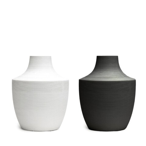 FLORERO CERAMICA D14x18CM BLANCO/NEGRO MATE FLORERO CERAMICA D14x18CM BLANCO/NEGRO MATE