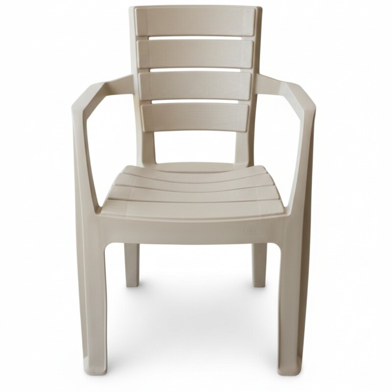 SILLA PLAST BARU BEIGE C/BRAZOS 56X59X82CM Unica