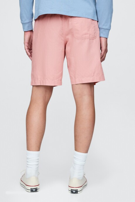 Short De Lino Con Elástico Hombre Antique Pink