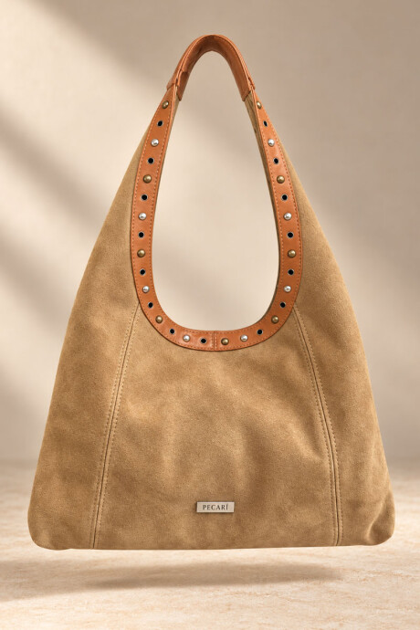 Cartera mechi Beige gamuza