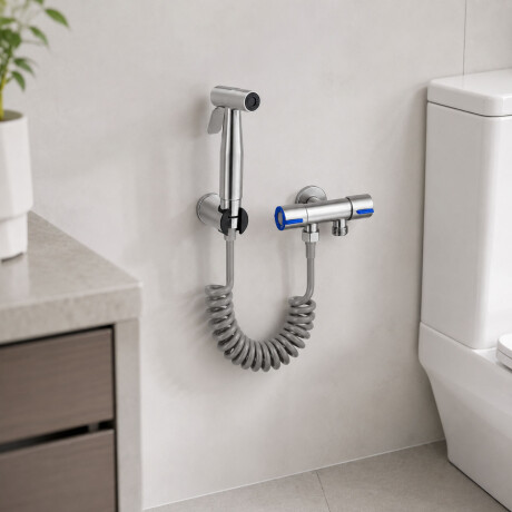 Ducha Higiénica Bidet Para Inodoro Completa Acero Inoxidable Plateado