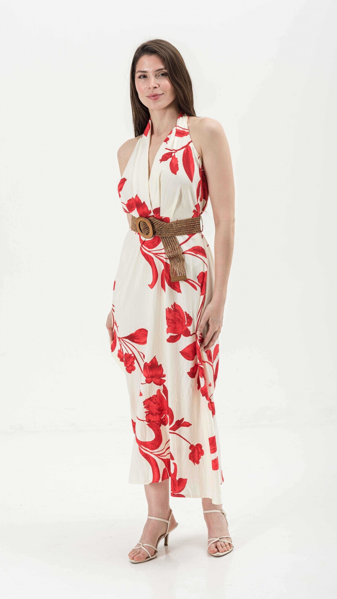 VESTIDO FLOR ROJO