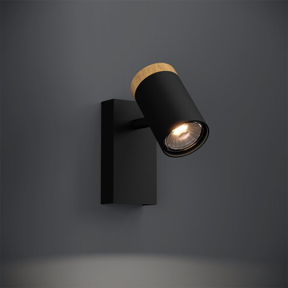 Lámpara de pared foco GU10 acero negro CARTAGENA EG0594