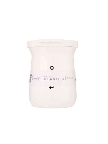 Mate Acero Inox. Camionero Metalizado Blanco