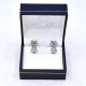 Caravanas En Oro 18K Blanco Y Brillantes Caravanas En Oro 18K Blanco Y Brillantes