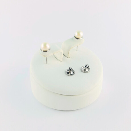 Par de caravanas de Plata 925 5 mm Perla de Río