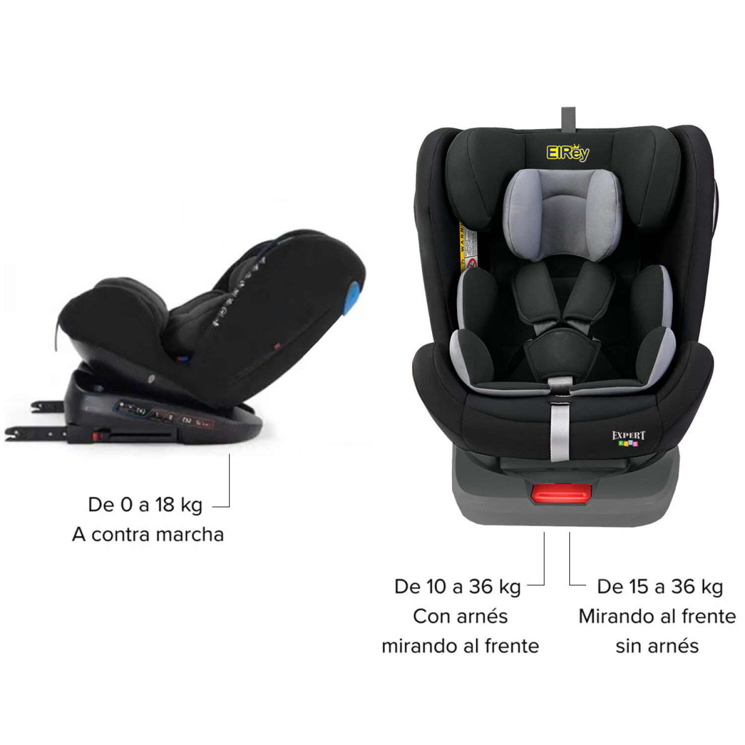 Butaca Silla Auto Bebé Cleopatra Giro 360 Reclinable Gris — El
