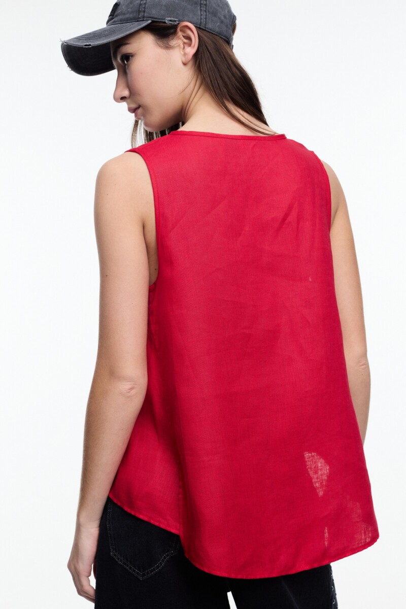 TOP ESCOTE V Rojo