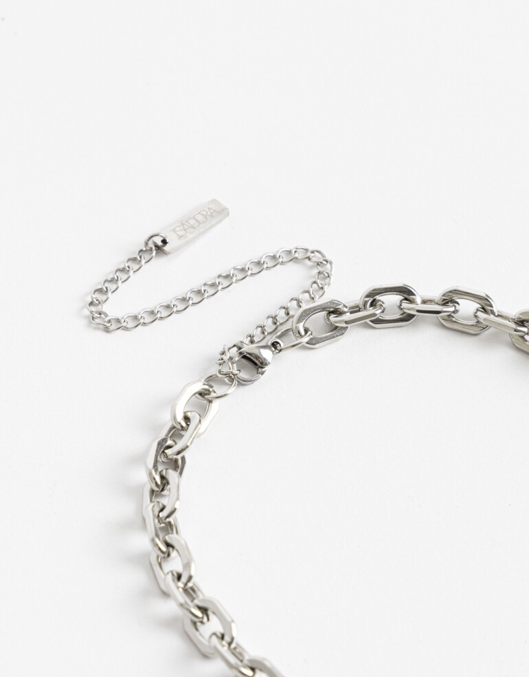 Collares Cortos Metal Collar De Acero Men´s Collection - Plateado