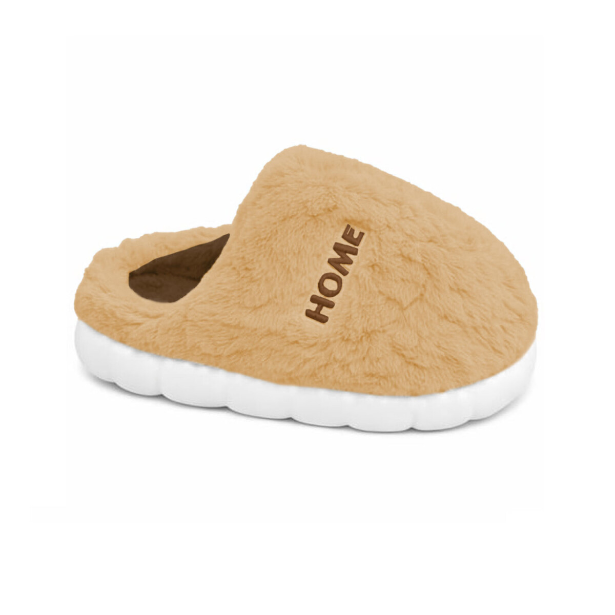 Pantufla De Felpa Peluche sintético Antideslizante Unisex - Beige 