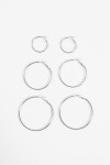Set de aros finos plateado