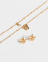 Bijouterie Set Bañada en Oro Set De Aros Y Collares Bañados En Oro - Dorado