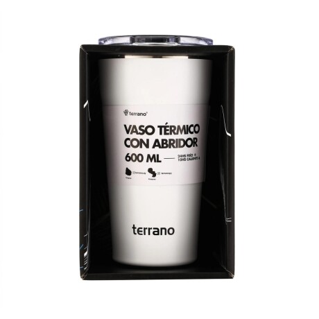 Vaso Térmico Terrano con Tapa 600ML BLANCO