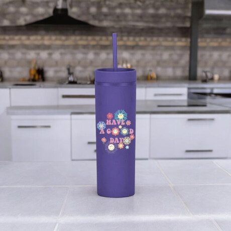 Vaso Con Sorbito Violeta