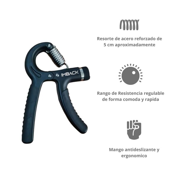 Set Hand Grip Ejercitador Mano Antebrazo Ajustable 10-60 Kg Imback Color Negro Set Hand Grip Ejercitador Mano Antebrazo Ajustable 10-60 Kg Imback Color Negro