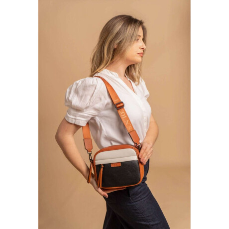 Bandolera Palma Negro Blanco Y Caramelo