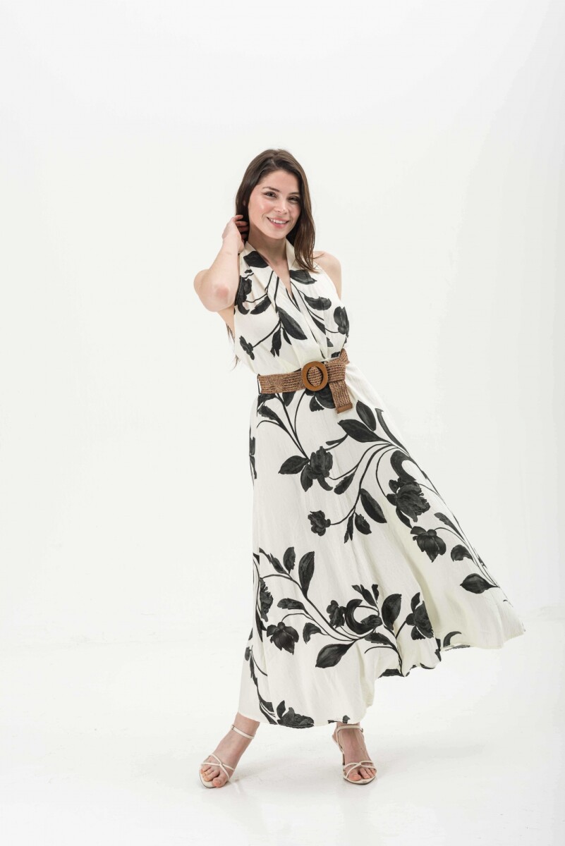 VESTIDO FLOR - NEGRO 