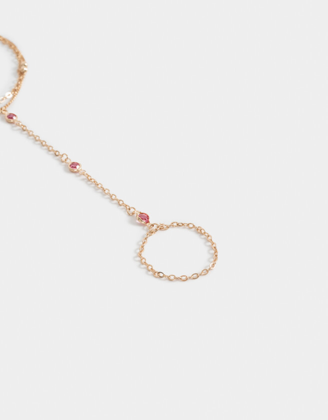 Pulseras Flexibles Pulsera Flexible Con Anillo Unido - Dorado