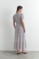 Maxi vestido estampado manga corta multicolor