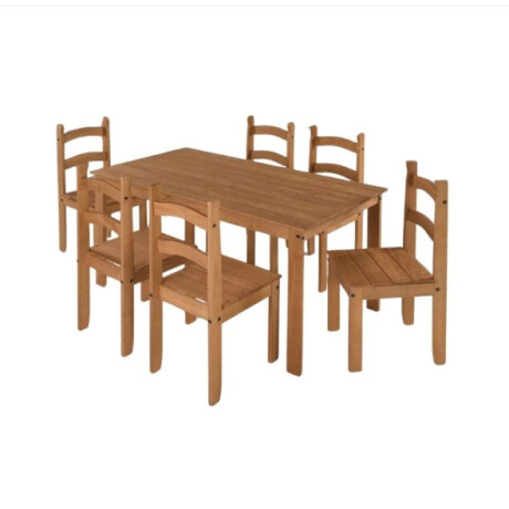 Juego de Comedor - 6 Sillas, Madera NATURAL Juego de Comedor - 6 Sillas, Madera NATURAL