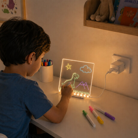 Pizarra acrílica LED para dibujar 20x20cm Sc