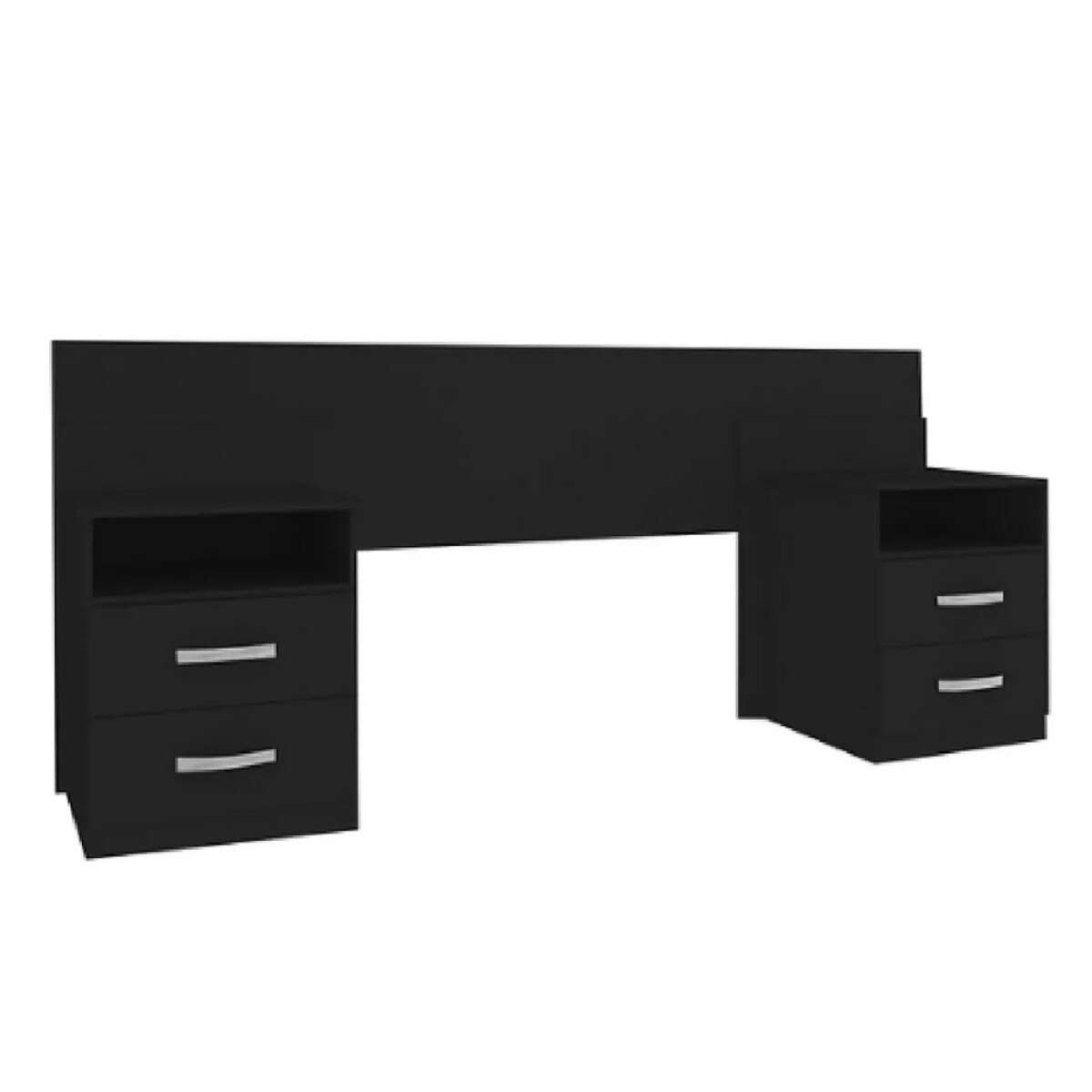 Respaldo con mesas de luz - Negro 